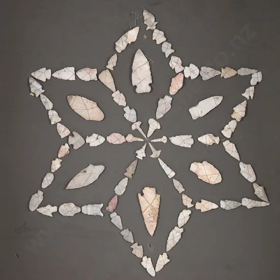 Vintage Display of Native American Arrow Heads