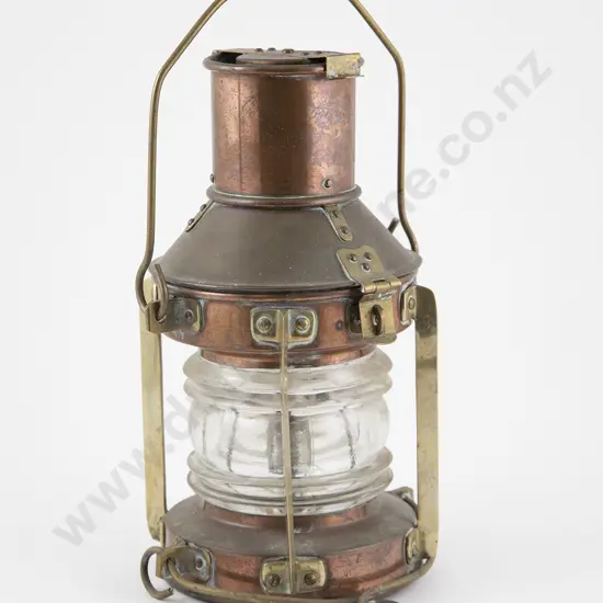 Small Copper & Brass Ships Lamp