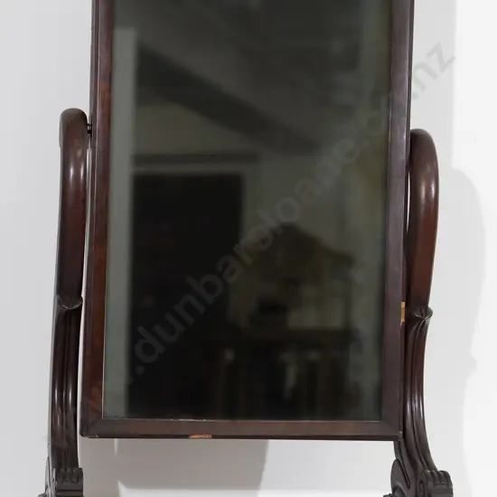 Early Victorian Mahogany Cheval Mirror