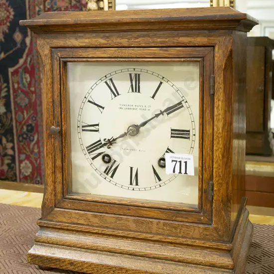 Victorian Oak Cased Library Clock