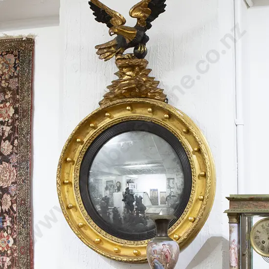 Regency Giltwood Convex Mirror