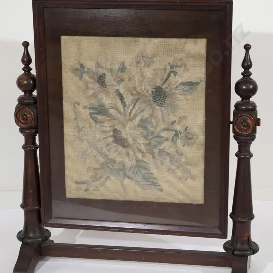 Late Victorian Stained Beech Fire Screen