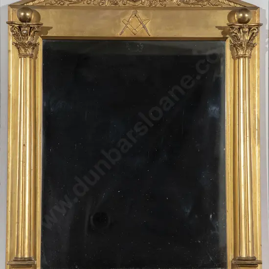 C19th Gilt Framed Masonic Wall Mirror