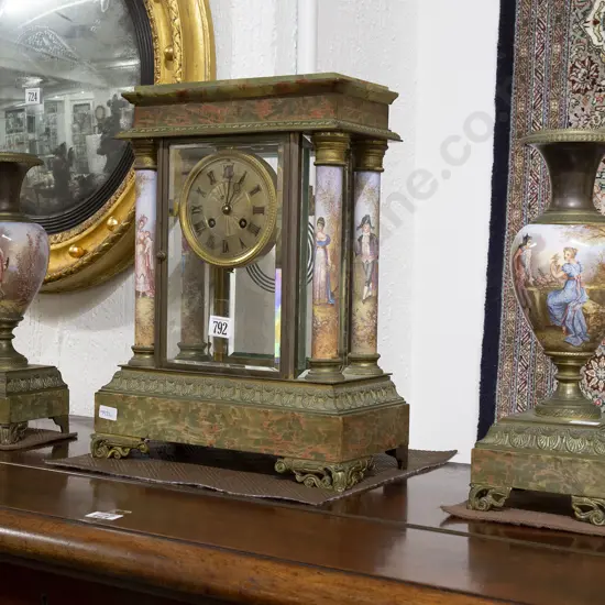 C19th French Three Piece Clock Garniture