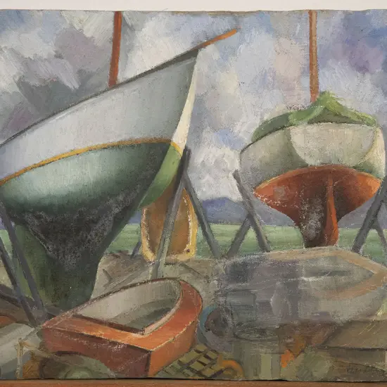 John Weeks (1888-1965) - Untitled (Boats at Dry Dock)