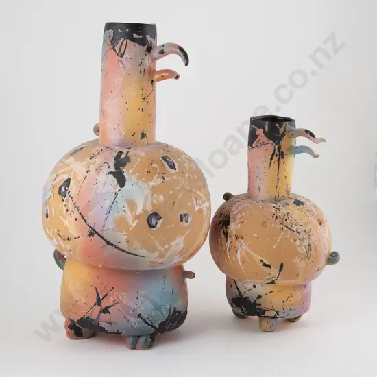 Daryl Robertson - Pair Graduated Bird Form Vases