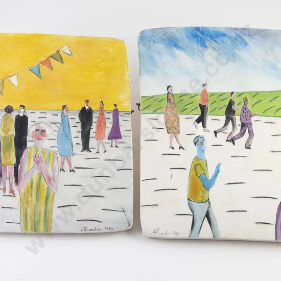 Christine Thacker Two Ceramic Tiles