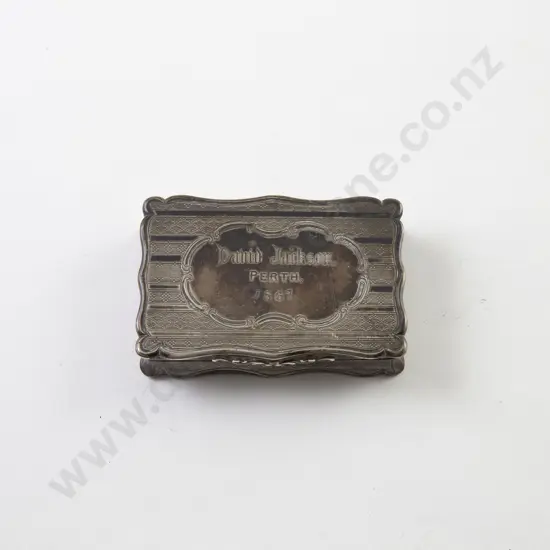 Shaped Rectangular Snuff Box Birmingham 1859