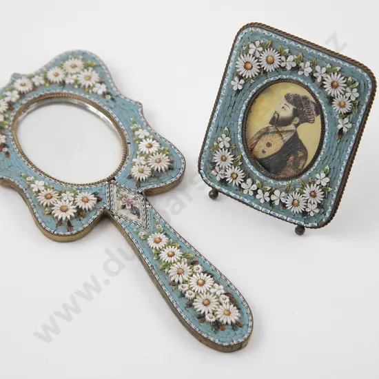 C1900 Italian Grand Tour Micro Mosaic Hand Mirror