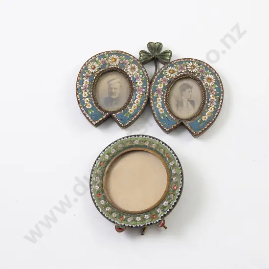 Two C1900 Italian Grand Tour Micro Mosaic Photo Frames