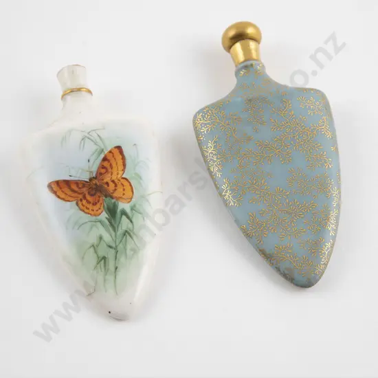 Two Royal Worcester Porcelain Scent Flasks