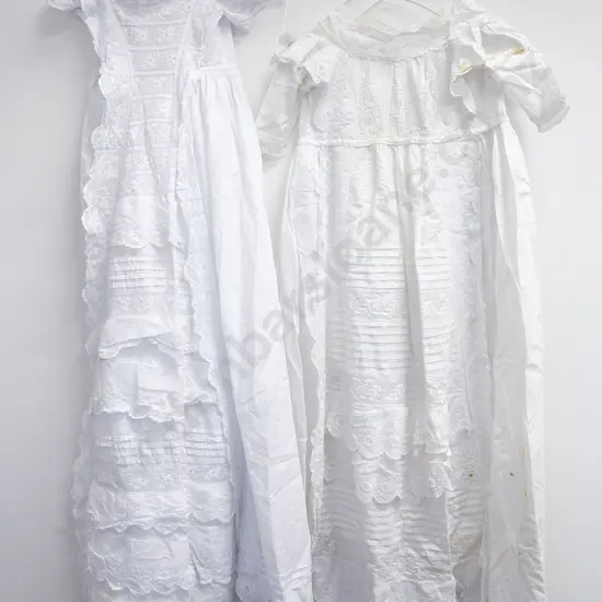 Two Edwardian Christening Gowns and Petticoat