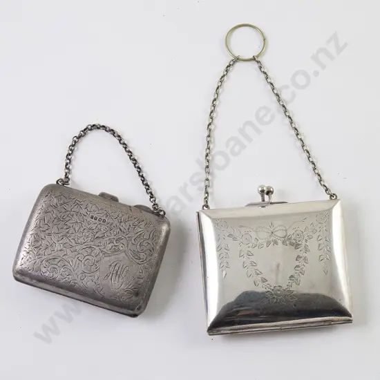 Two Early C20th Silver Plate Purses