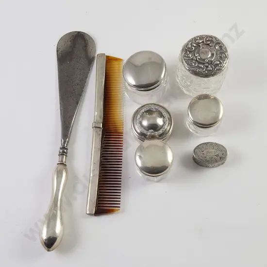 Five Small S/S Lidded Vanity Pots