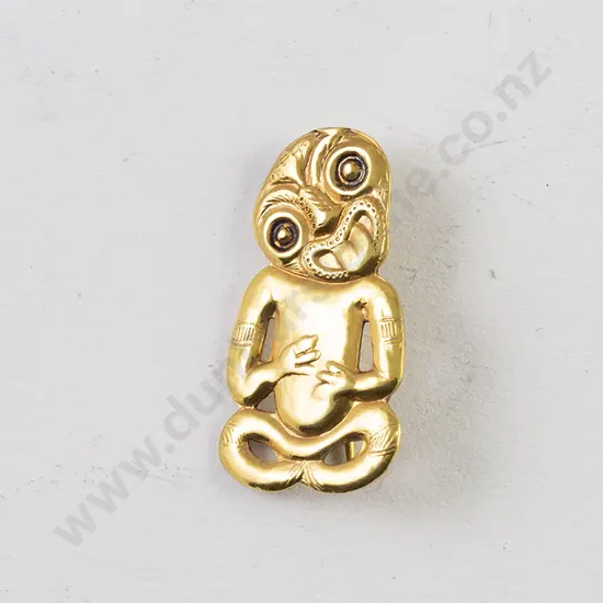 Modern 9ct Tiki Brooch