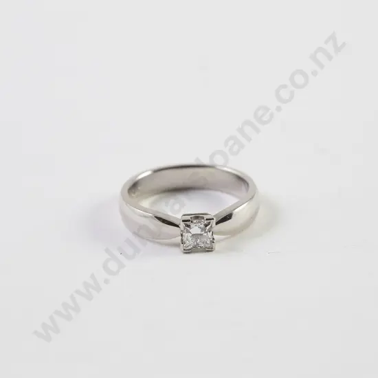 All Platinum Solitaire Diamond Ring