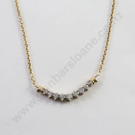 14ct Nine Stone Diamond Necklet