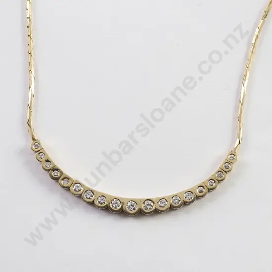 14ct 19stone Diamond Necklet