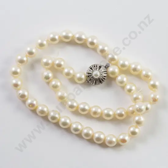 Single Strand Uniform Semi- Baroque Cultured Pearl Necklace