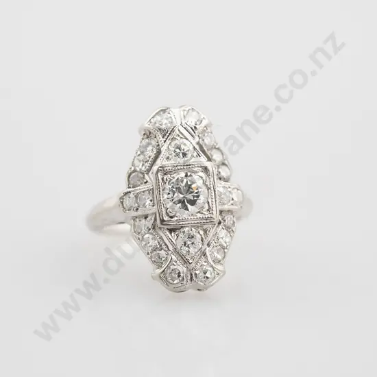 14ct White Gold 19stone Diamond Cluster Ring