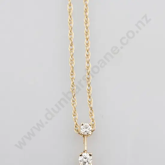 14ct Three Stone Diamond Pendant
