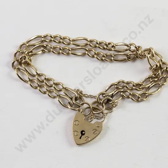 9ct Double Mixed Curb Link Bracelet