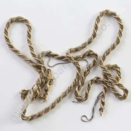 9ct Rope Twist Link Neck Chain and Matching Bracelet