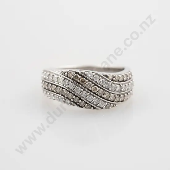14ct White Gold 66stone Fancy Diamond Band