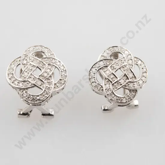 14ct White Gold Diamond Fancy Earrings