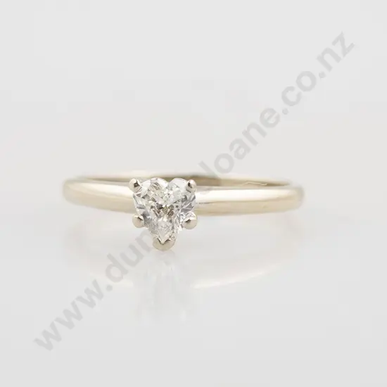14ct White Gold Solitaire Diamond Ring