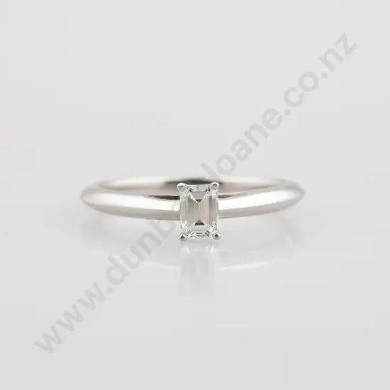 Tiffany & Co All Platinum Solitaire Diamond Ring