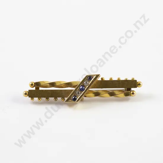 Victorian 15ct Double Bar Brooch