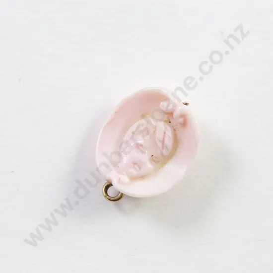 Victorian Tiny Carved Pink Coral Cameo Charm