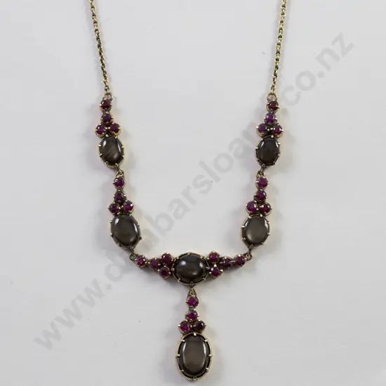 9ct Ruby and Star Sapphire Necklet