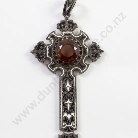 Victorian Memorial Silver Cross Pendant