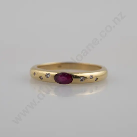 18ct Seven Stone Ruby & Diamond Band