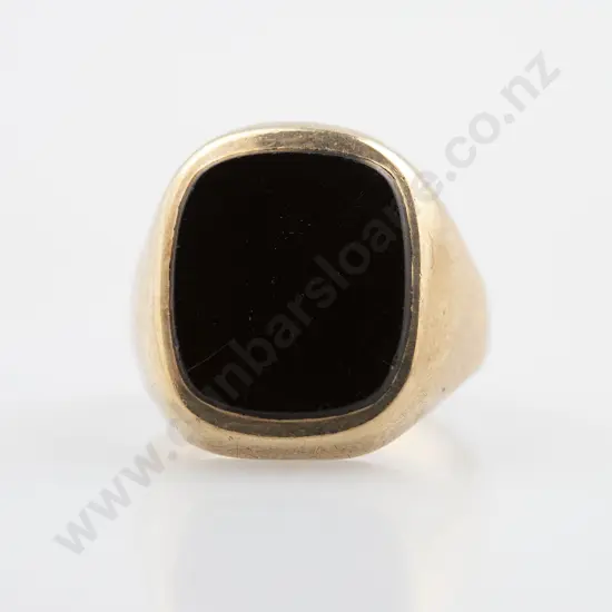 9ct Gent Onyx Panel Signet Ring