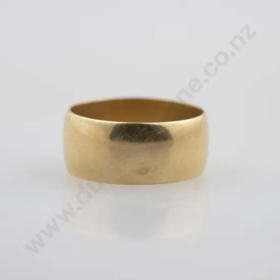 18ct Wide Plain Wedding Band