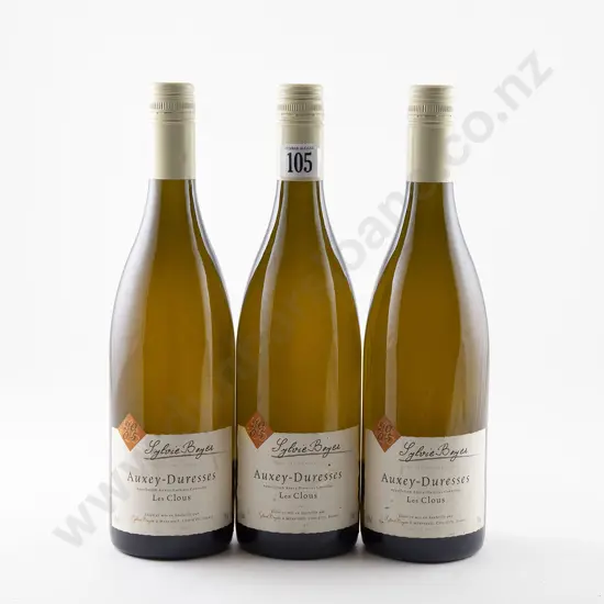 3 bottles Sylvie Boyer Auxey-Duresses Les Clous Cote-d'Or Vintage 2005
