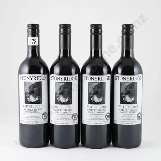 4 bottles Stonyridge Faithful Malbec Merlot Waiheke Island Vintage 2011