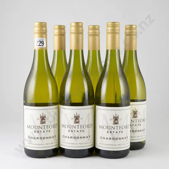 6 bottles Mountford Estate Chardonnay Waipara Vintage 2013