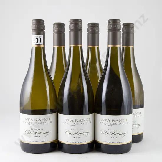 6 bottles Ata Rangi Craighall Chardonnay Vintage 2014