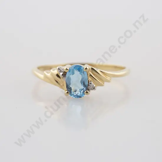 14ct Single Topaz Ring