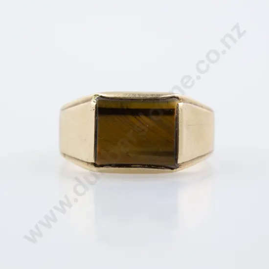 9ct Gents Tiger Eye Signet Ring