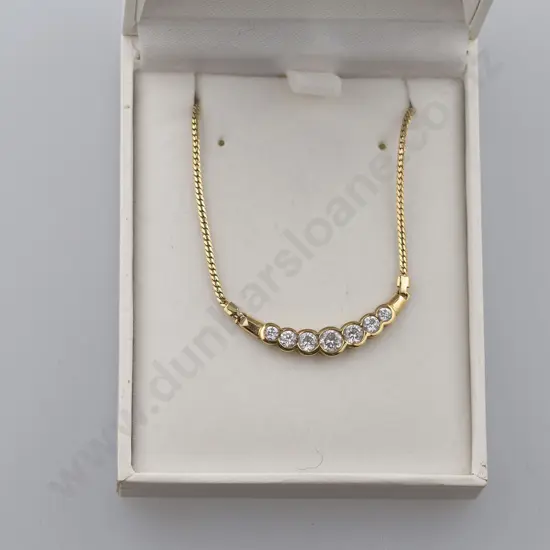 9ct Seven Stone White Spinel Necklet