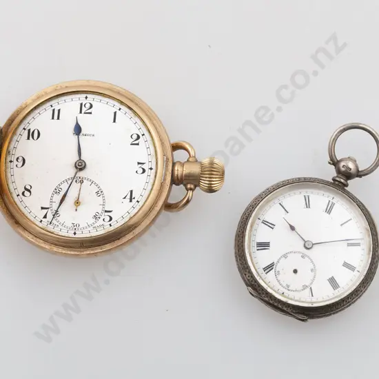 Gold Plate Hunter Cased Lever Wind Pocket Watch