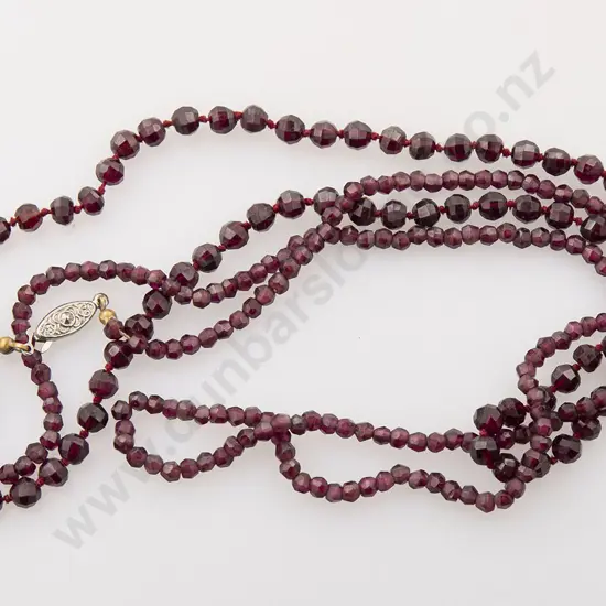 Two Faceted Garnet Bead Necklaces