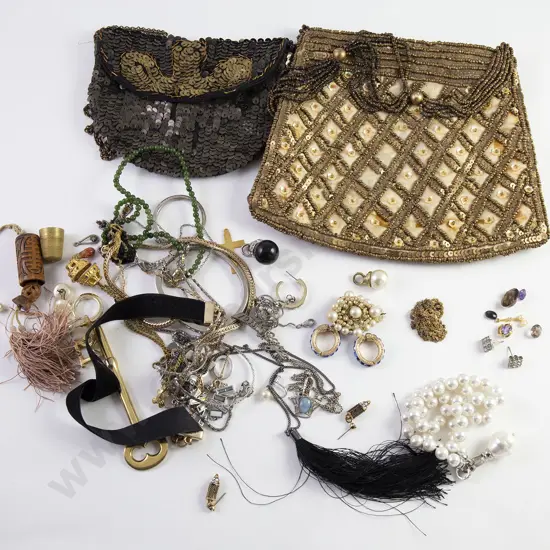 Selection Assorted Costume Jewellery and two evening bags