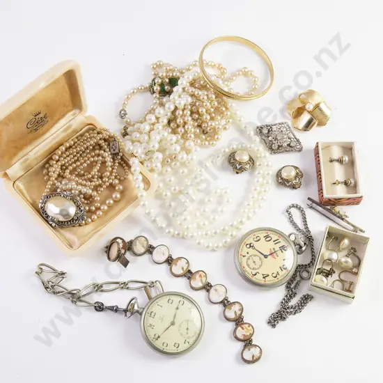 Small Qty Costume Jewellery and two pocket watches