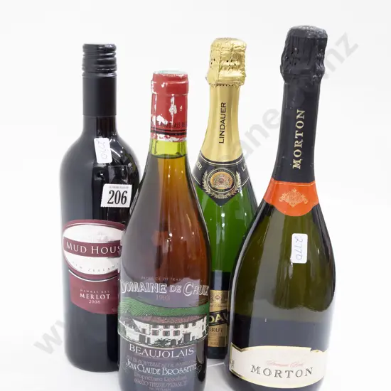 Four Assorted Bottles of Wine Including Lindauer and Mudhouse